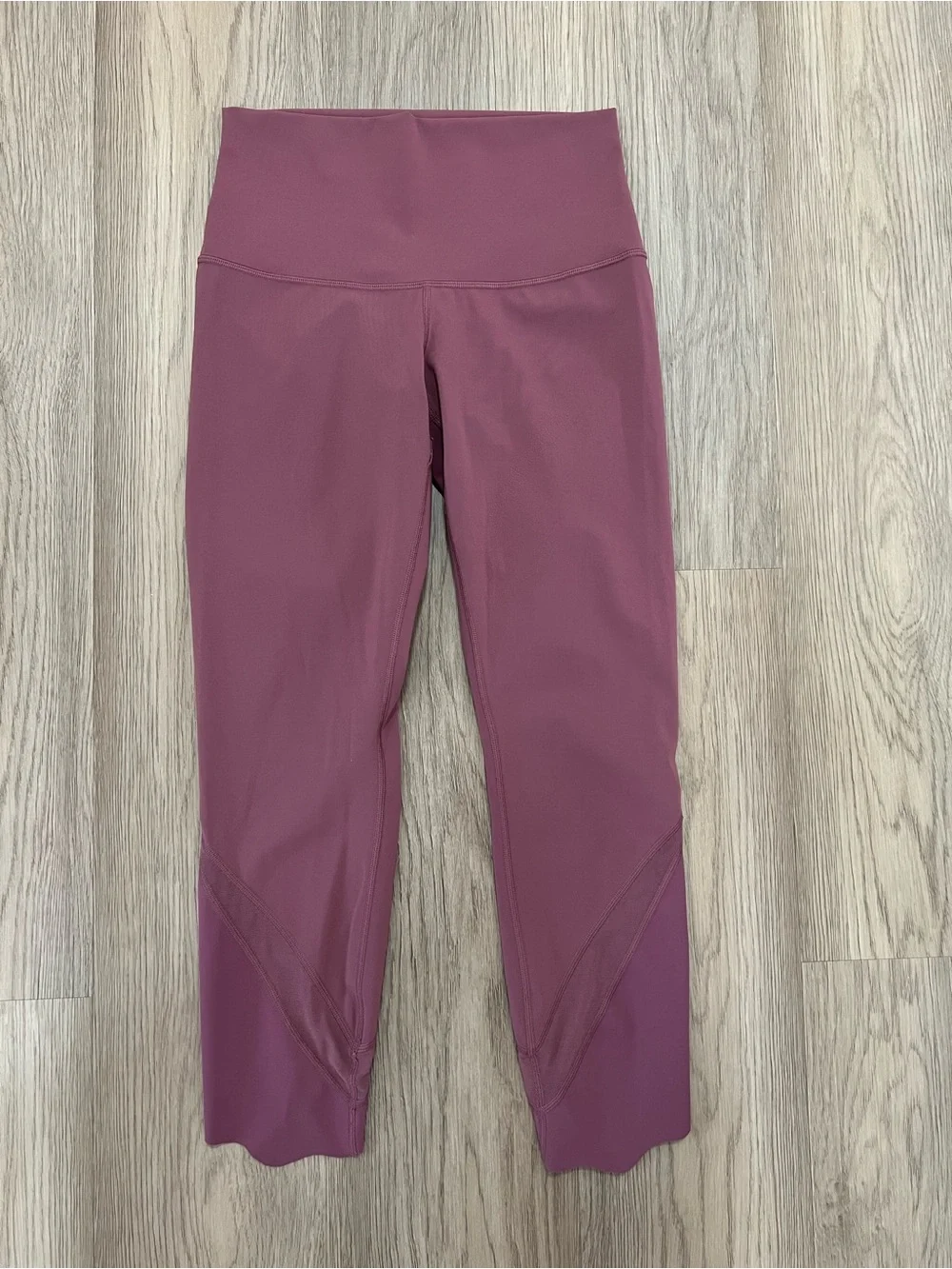 Lululemon Wunder Under Crop High Rise Roll Down Scallop Leggings Plumful